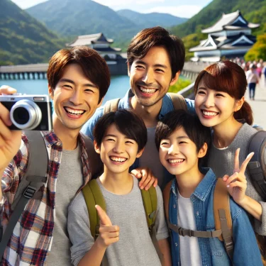 家族旅行を満喫している様子