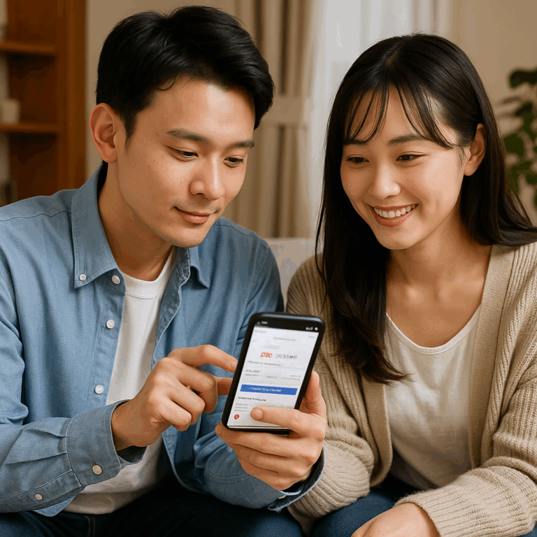車検を安くする裏技で喜ぶ若い夫婦