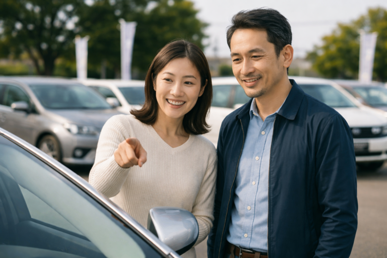 車購入を検討する夫婦のイメージ画