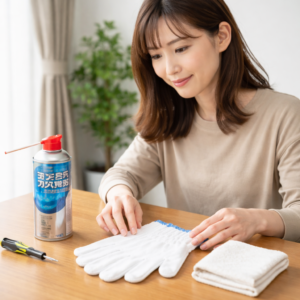 安全な対処法を検討し、準備を整えている日本人女性