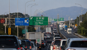 九州自動車道・太宰府IC付近のサグ地点による渋滞状況